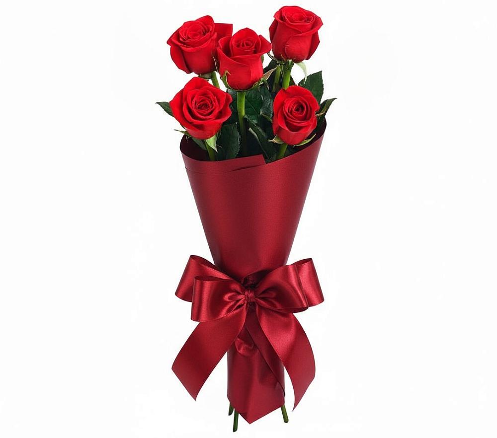 Букет 5 Красных роз Эдлесс Лав в Нефтекамске