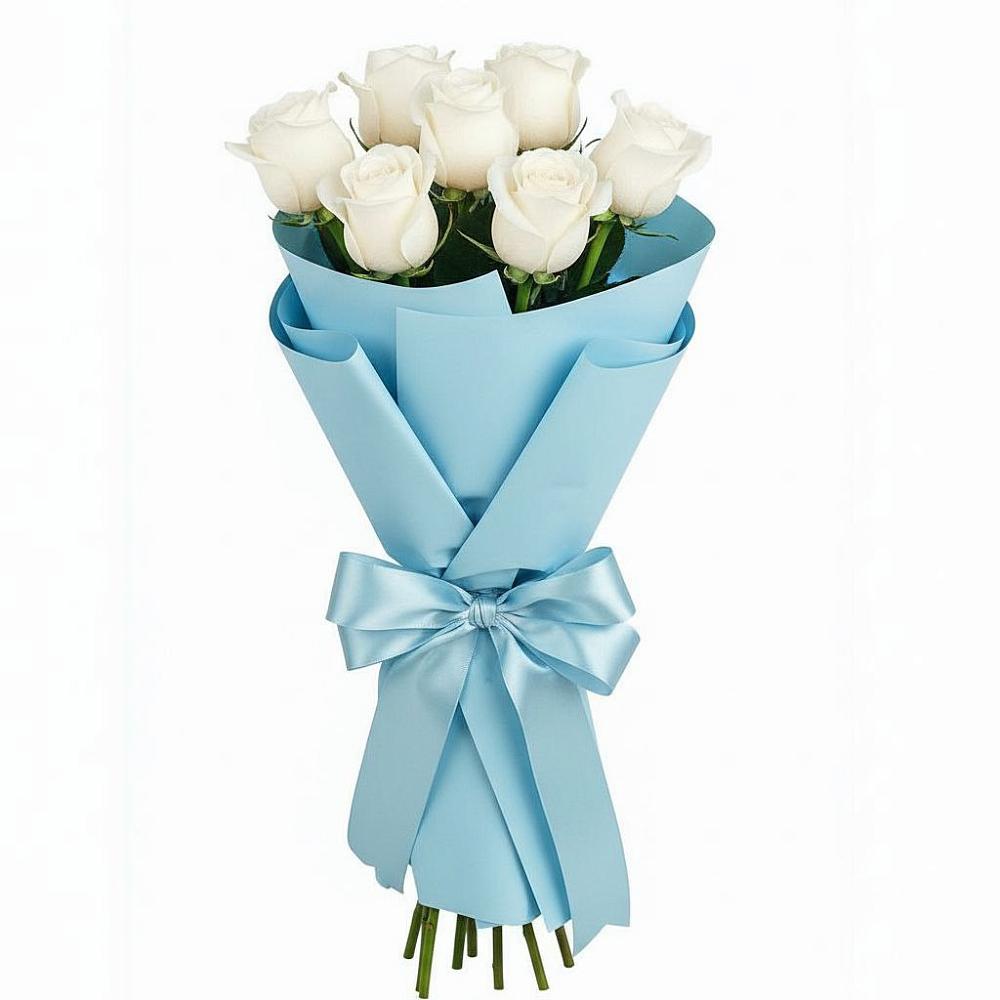 Букет 7 белых роз Проуд в Нефтекамске