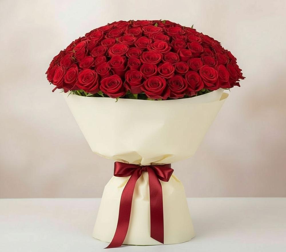 Букет 101 Красная роза Милано в Нефтекамске