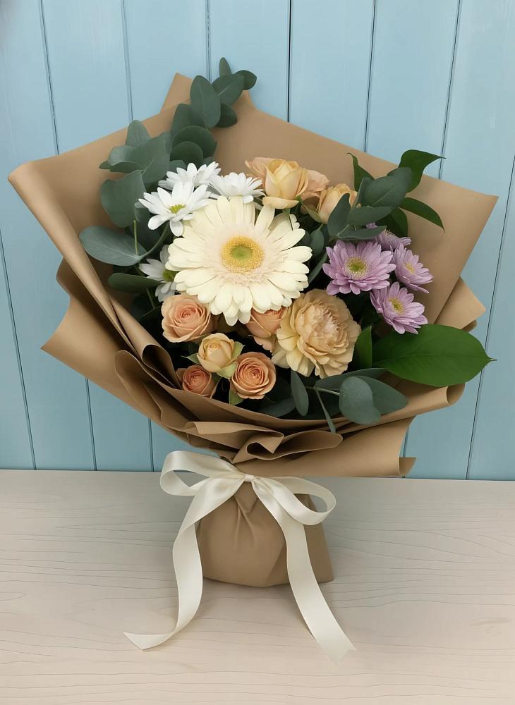Букет цветов из: Герберы и Хризантемы в Нефтекамске
