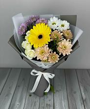 Букет цветов из:  Розы, Герберы и Хризантемы в Нефтекамске