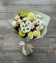 Букет цветов из:  Альстромерии, Розы и Хризантемы в Нефтекамске
