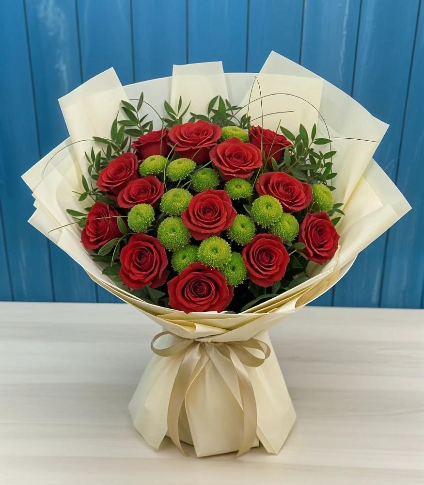 Букет цветов из: Розы и Хризантемы в Нефтекамске